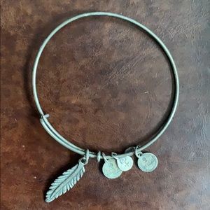 Alex and Ani feather charm bracelet